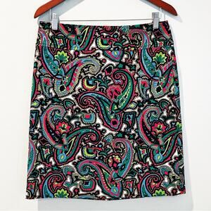Talbots Paisley Print Pencil Skirt Size 6 LIKE NEW